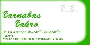 barnabas bakro business card